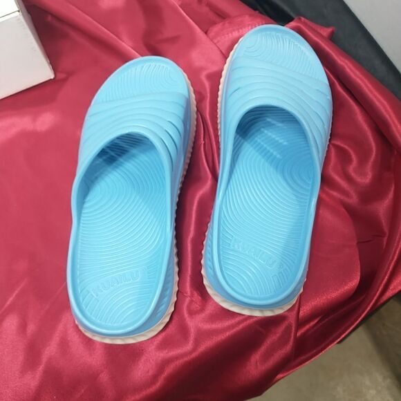 KuaiLu Womens Recovery Sandals  Comfortable SZ 11 Blue/White - Picture 7 of 8